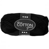 Mercerized Cotton Yarn, L: 165 m, 6S/4, 50 g, black [HOB-421200]