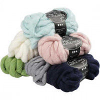 Chunky yarn of acrylic/wool, L: 15 m, mega, 6x300 g [HOB-421490]