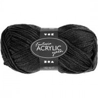 Fantasia Acrylic Yarn, L: 80 m, 50 g, black [HOB-421750]
