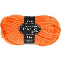 Fantasia Acrylic Yarn, L: 35 m, maxi, 50 g, neon orange [HOB-421860]