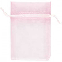 Organza Bags, size 7x10 cm, 10 pcs, light red [HOB-4743909]