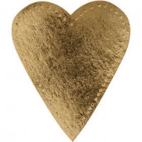 Heart, H: 12 cm, W: 10 cm, 4 pcs, gold [HOB-498773]