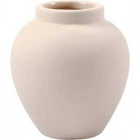 Vase, H: 7 cm, 6 pcs, white [HOB-50552]