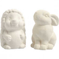 Animal Saving Banks, H: 10 cm, 2 pcs, white [HOB-50571]