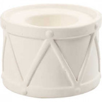 Candle Light Holder, H: 6.6 cm, D: 9.3 cm, 2 pcs, white [HOB-50575]