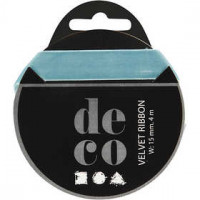 Velvet Ribbon, W: 15 mm, 4 m, light blue [HOB-51313]