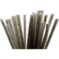 Pipe Cleaners, thickness 9 mm, L: 30 cm, grey, 25pcs