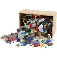 Mosaics, size 15-60 mm, thickness 5 mm, 2 kg, asstd colours [HOB-55548]
