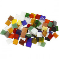 Glass Mosaic Tiles, size 10x10 mm, thickness 3 mm, 454 g [HOB-55553]