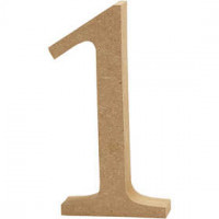 Number, H: 13 cm, thickness 2 cm, 1 pc, MDF [HOB-56339]