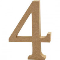 Number, H: 13 cm, thickness 2 cm, 1 pc, MDF [HOB-56342]