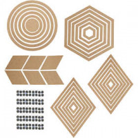 Wall Decorations, H: 5.5-29.5 cm, 10 sets, MDF [HOB-56356]