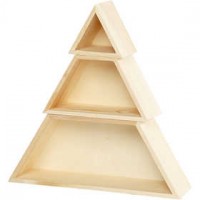 Storage Boxes, H: 8+10+12 cm, W: 9+18+29 cm, pine, 1set