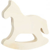 Rocking horse, H: 13,5 cm, L: 13 cm, plywood, 1pc, W: 2 cm