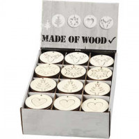 2-in-1 Hanging Decorations, D: 7 cm, thickness 4 mm, plywood, 200pcs