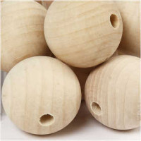 Wooden Bead, D: 40 mm, hole size 7 mm, 30 pcs, china berry [HOB-566770]