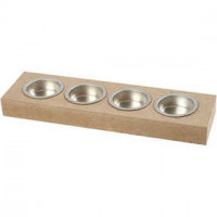 Tea Light Candle Holder, size 25x7 cm, H: 2.5 cm, 1 pc, MDF [HOB-56707]