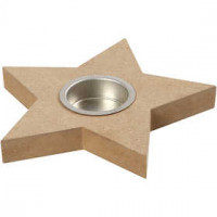 Tea Light Candle Holder, D: 15 cm, H: 18 mm, 1 pc, MDF [HOB-56708]