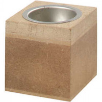 Tea Light Candle Holder, size 6x6 cm, H: 6 cm, 1 pc, MDF [HOB-56719]