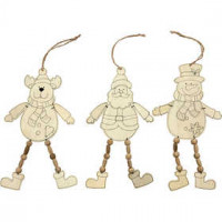 Christmas Ornaments, H: 20 cm, thickness 4 mm, 3 pcs [HOB-56727]