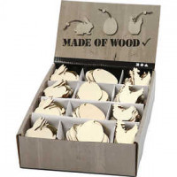 Wooden Ornament, size 6 cm, thickness 3 mm, 200 pcs [HOB-56740]