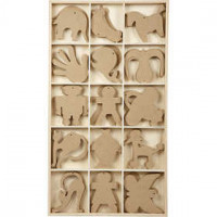 Wooden Ornament, size 12 cm, thickness 3 mm, 120 pcs, MDF [HOB-56749]