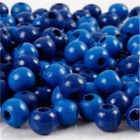 Wooden Beads, D: 8 mm, hole size 2 mm, 15 g, blue [HOB-570498]