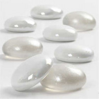 Glass Deco, D: 18-20 mm, thickness 8 mm, 370 g, white [HOB-591001]