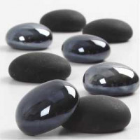 Glass Deco, D: 18-20 mm, thickness 8 mm, 370 g, black [HOB-591002]
