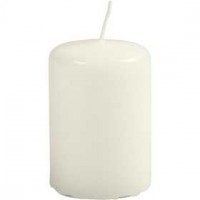 Candles, D: 40 mm, H: 60 mm, 12 pcs, off-white [HOB-596021]