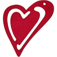 Heart, size 55x45 mm, thickness 2 mm, 10 pcs, dark pink [HOB-599109]