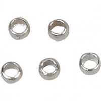 Crimp Beads, D: 2 mm, silver-plated, 100