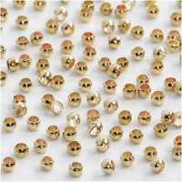 Crimp Beads, D: 2 mm, gold-plated, 100pcs