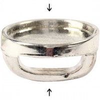 Cabochon Spacer Bead, D: 15 mm, hole size 3x10 mm, silver-plated, 25pcs