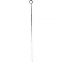 Eye Pins, L: 50 mm, silver-plated, 30pcs