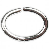 Oval Jump Rings, thickness 1 mm, inner size 4x6 mm, 40 pcs, silver-plated [HOB-613740]