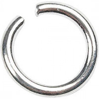 Jump Ring, thickness 1 mm, inner size 5 mm, silver-plated, 400pcs,  7 mm [HOB-61378]