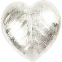 Big Heart, size 40x35x13 mm, hole size 1.2 mm, 5 pcs, brushed silver [HOB-61477]