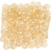 Faceted Beads, size 3x4 mm, hole size 0,8 mm, topaz, 100pcs