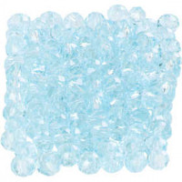 Faceted Beads, size 3x4 mm, hole size 0,8 mm, sea blue, 100pcs