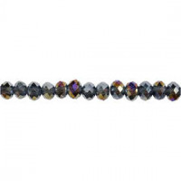 Faceted Beads, size 5x6 mm, hole size 1 mm, peacock, 100pcs