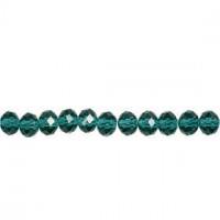 Faceted Beads, size 5x6 mm, hole size 1 mm, emerald green, 100pcs