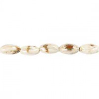Pottery Beads, D: 23x12 mm, hole size 2 mm, 9 pcs, off-white [HOB-69958]