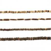 Coconut Beads, D: 3-5 mm, hole size 0.5 mm, 4x40 cm, brown harmony [HOB-69975]