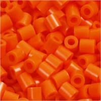 Fuse Beads, size 5x5 mm, hole size 2,5 mm, clear orange (13), medium, 1100pcs