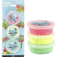 Foam Clay®, 3x14 g, light green, neon yellow, neon pink [HOB-78141]