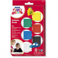 FIMO® Kids Clay, 6x42 g, standard colours [HOB-78536]
