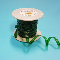 Deco Ribbon 100% Biodegradable Green 6mm x 100 meters and enhanced with metal wire (1 roll) [HV-WDG]