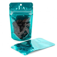 Stand Up Pouches Transparent/Teal 7.9x5.1x13cm | 28 grams (100 pieces) [ZBGB1TL]