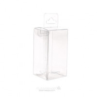 Plastic Gift Boxes 4.3x4.3x8.6cm Crystal Clear with Hanger in middle (25 pieces) [CHFB323]